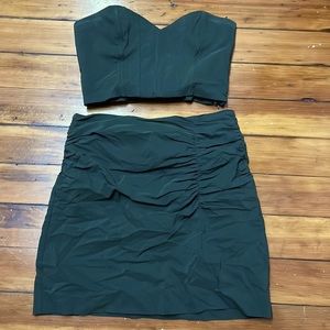 Zara, two piece set, corset, deep green/black/brown, never worn